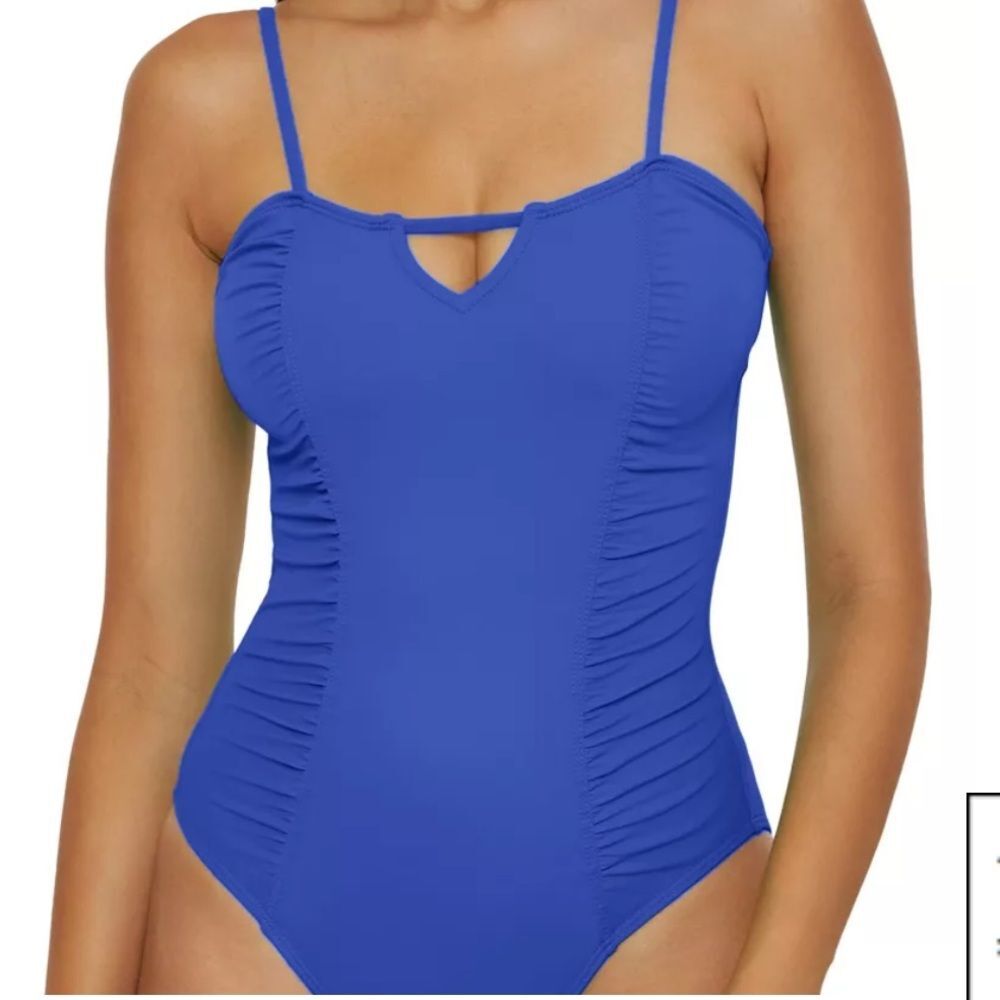BCA by Rebecca Virtue Shirred Side Princess Seamed One Piece Size Medium